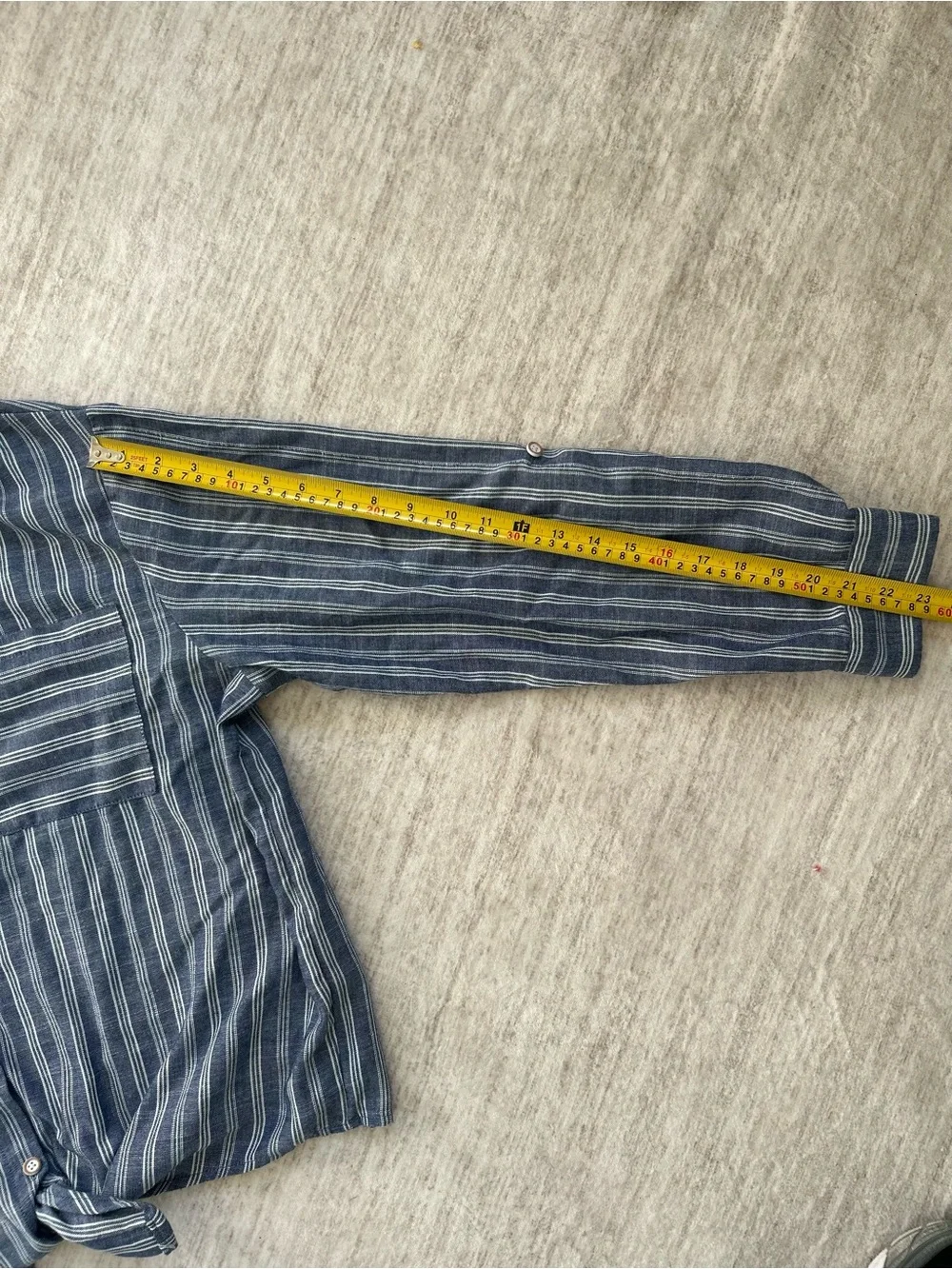 Eden & Olivia Blue Striped Tie Front Button Down Shirt M